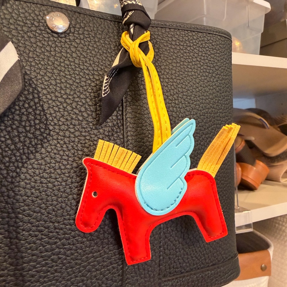 Red Pegasus Bag Charm with Blue Wing - Unbranded